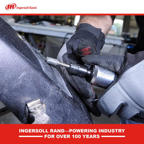 Worker using One Quarter Inch Air Die Grinder with Straight Head Design on metal surface, highlighting Lightweight Aluminum Housing and Safety Lock