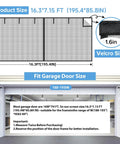 2 Car Garage Door Screen 16x7 Feet Upgraded Pet Mesh Magnetic Closure Heavy Duty Weighted Bottom Hands Free Easy Assembly