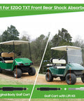 Heavy Duty Golf Cart Shock Absorber Extension Rod Pair Fit For Ezgo Club Car Lift Kits To Raise Body And Kill Bounce With Sweet Smooth Ride On Rough Paths Compatible With Standard Oem Replacement Part Numbers, comparison image of golf carts.