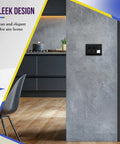 Durable Decorator Light Switch And Receptacle Wall Plate In Gloss Black 3-Gang 4.50 By 6.38 Inches Built Tough installed in kitchen