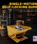 Tough As Nails 3 Yard Self Dumping Hopper Forklift Tilt Skip Handles 8000 Lb Loads Smoothly quick release latch with construction debris