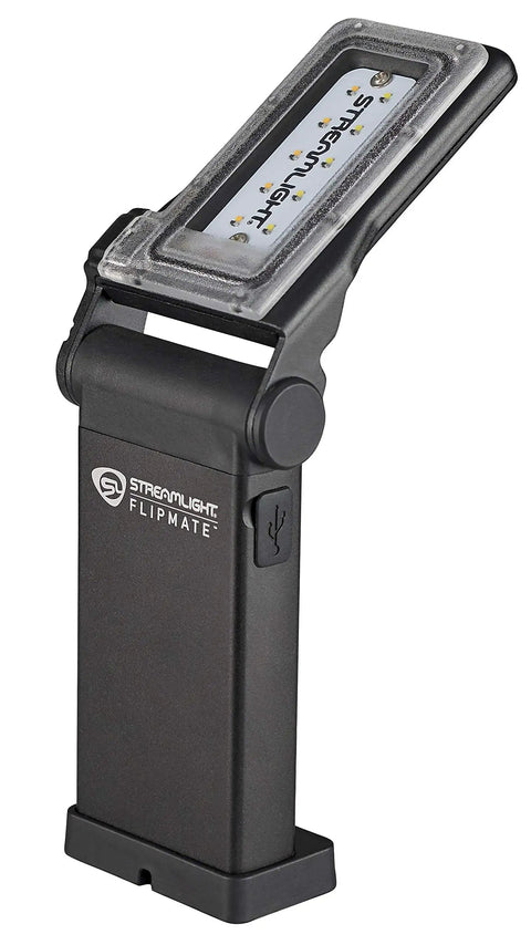 Flipmate 500 Lumen USB Rechargeable Multi Function Compact Work Light Black With Cool White LEDs 90 CRI Color Rite Technology