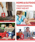General Medi small red first aid kit bag with reflective panel and white cross, for home, car, outdoors, and workplace.