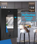 Reflective Mirror Glass Light Switch Cover For Oversized 3-Gang Plexiglass Wall Plate In Silver Mirror Finish with kitchen backdrop