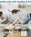 Mini Max Replacement Filter For Blue Pure Mini Max Air Purifier Plug And Play Fit, High Efficiency Filtration, Captures Dust, Allergens, Pet Dander, Smoke, Odors, Long Lasting Replacement For Small To Medium Rooms; white cylindrical filter in living room