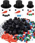 Awesome Christmas Craft Button Kit With 700 Pieces Includes 50 Mini Black Top Hats 50 Carrot Noses 100 Wiggle Eyes And 500 Mix Color Resin Buttons