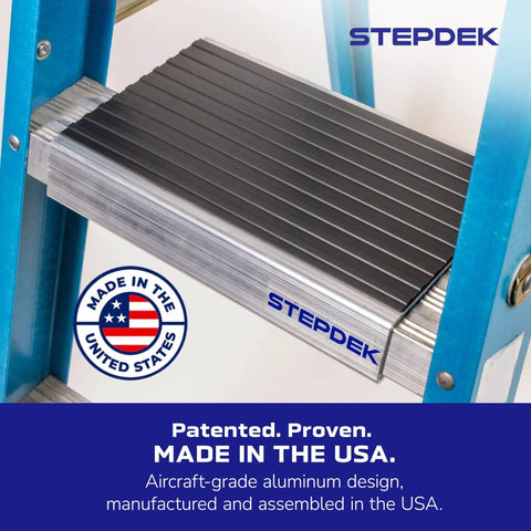 Heavy Duty Aluminum Ladder Platform Attachment For A Frame Steps With Foolproof No Slip Grip Lightweight Jobsite Heavy Hitter on ladder