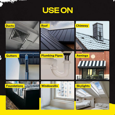 Liquid Sealant Spray For Instant Leak Fix On Pipes, Roofs, And More Dries Black Finish Quick Set Weatherproof Sealant DIY