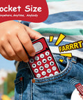 Person placing Sound Effect Machine For Adults With Remote Control, 16 Hilarious Prank Sounds into jeans pocket