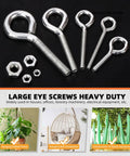 116 Piece Eye Bolt And Nut Set Kit For M5 M6 M8 M10 Zinc Plated Carbon Steel Eye Bolts Screws And Hex Nuts In Durable Plastic Storage Box For Home Workshop Or Garage Projects DIY Ready, heavy duty eye bolts and nuts with hanging uses