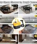 Before and after images showcasing the DXD Handheld Steam Cleaner 2500W High Pressure Portable Steamer for Home Use 1700ML.