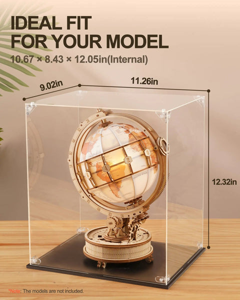 Clear Acrylic Transparent Display Case For Collectibles And Figures Keeps Dust Out For Model Toys And Home Display Crystal Clear Protector Box For Dustproof Storage RFM04, 11.26 x 12.32 in