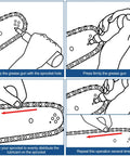 Diagram showing use of Two Pack Mini Chainsaw Grease Gun Kit With Preloaded Lubricant Universal Fit for maintaining tools.