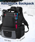 Heavy Duty Fishing Backpack With 2 Rod Holders And 4 Tackle Boxes, Big Tackle Gear Bag, water resistant 1200D nylon, black