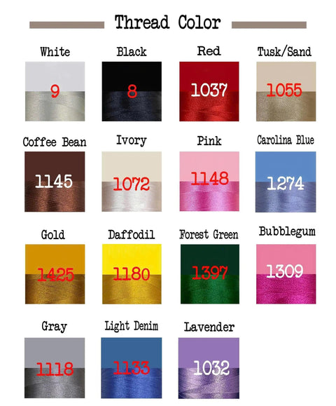Embroidered Pharmacist Quarter Zip Sweatshirt With Rx Symbol Custom Pullover thread color options chart