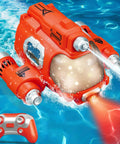 High Speed RC Boat With Dual Propellers 2.4G Remote Lights And Water Spray 360 Degree Spin Rad Electric Boat Toy in pool