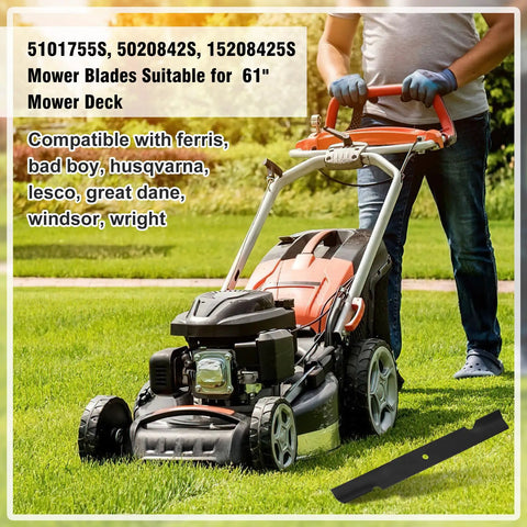 61 Inch Lawn Mower Blades Set For Scag Ferris Bad Boy Mowers Provide Clean Precise Cuts Replace 5020842S 15208425S 48111 481708