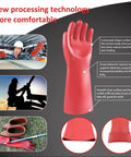 Heavy Duty Insulating Gloves For High Voltage Electric Work 1.8mm Thick Red Rubber Handwear for linemen and electricians