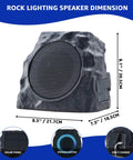 Two Pack Solar Powered Rock Speakers With Lit RGB Lights IP44 Water Resistant Outdoor Speakers for patio and USB charging