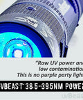 Close-up view of V3 Mini 385-395Nm Black Light UV Flashlight For High Power Ultraviolet Detection Low Contamination Pro Grade Five Core UV LED
