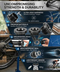 Infographic showing features of 30mm External Bottom Bracket For 30mm Cranks Compatible With Rotor And Race Face External Socket Fit For Road Bikes.
