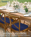 All Weather Outdoor Cozy Chair Cushions 19 By 19 By 2 Inches Set Of Four Waterproof Cushions installed on patio chairs
