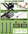 Installation steps for Lawn Leveling Rake 30 Inch Wide Plate For Quick Yard Smoothing, Pro Grade Heavy Duty Ground Leveler and tools.