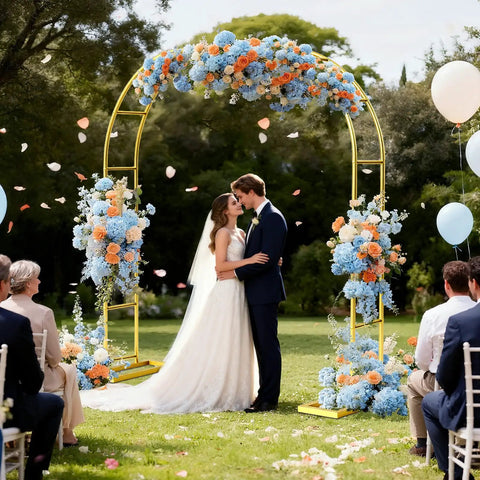Heavy Duty 7.2Ft Metal Garden Arch Trellis Arbor With Steel Frame And Base For Weddings And Outdoor Decor