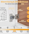Silent closing demonstration of 60 Pack 1/2 Inch Overlay Soft Close Concealed Hinges For Face Frame Kitchen Cabinets.