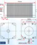 Technical diagram of Four Nema 23 2-Phase Hybrid Stepper Motors Deliver Beefy 2.8 Nm Torque and 425 Oz-In Holding Torque.