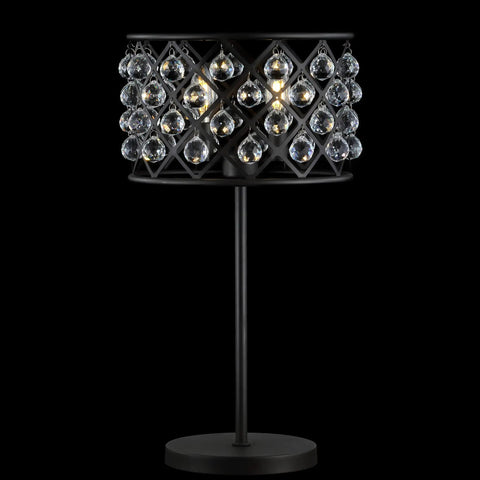 Oil Rubbed Bronze 22.5 Inch Two Light Table Lamp With Crystal Spheres Modern Glam Nightstand Lamp UL Listed LED Bulbs Included Iron And Crystal Finish.