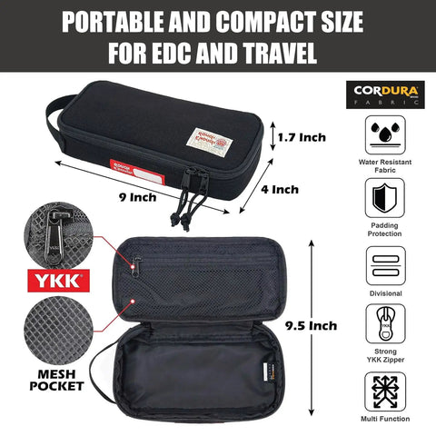 Rugged 1000D Cordura Tool Bag Pouch Box EDC Organizer Case with Zipper and Portable Handle, durable, compact, and water repellent.
