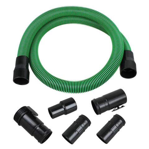 Replacement Vacuum Hose Kit Two And One Half Inch By Seven Feet Dual Flex Locking Shop Vac Hose With Six Fittings For Wet Dry Vacuum Cleaners Fits