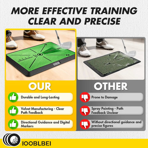 Comparison of portable golf hitting mat with real time swing path feedback beside a standard mat