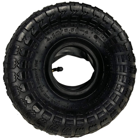 Heavy Duty Tire And Inner Tube Set For 4.10/3.50-4 Tires Fits 3.00-4 On 10 Inch Wheels With 4 Inch Rim Kit front view