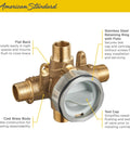 Rough In Shower Valve With Universal Inlets And Outlets Unfinished RU101 Flush Plug For Easy No Brainer Install And Testing