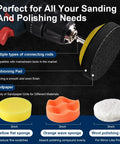 All In One 199 Piece 3 Inch Wet And Dry Sanding Disc Kit with backer plates, wool pads, and polishing pads displayed.