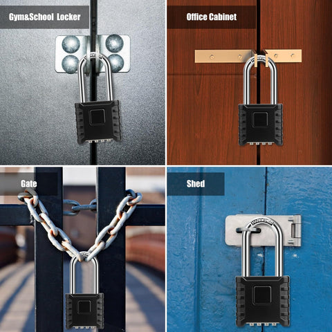 Two Pack Beefy 2.3 Inch Shackle Combination Padlocks With One Touch Unlocking Heavy Duty Outdoor Padlock Hidden Password Design for lockers and fences
