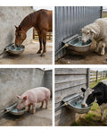 Built Tough Automatic Water Bowl Made From Pure 304 Stainless Steel For Big Pups And Barn Animals comes with various animals drinking.