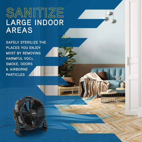 Xpower M-25 Ozone Air Neutralizing Fan With Powerful Axial Air Mover, Commercial Grade Sanitizer for large indoor areas.