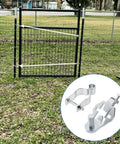 2 Pack T Post Gate Hinge Kit Heavy Duty Galvanized Carbon Steel Rustproof Includes 2 Hinges And 2 U Bolt Clamps All Hardware Included Easy Install For Strong Gates on farm gate