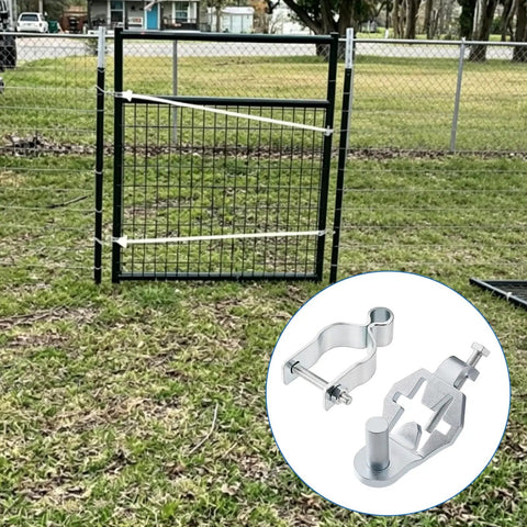 2 Pack T Post Gate Hinge Kit Heavy Duty Galvanized Carbon Steel Rustproof Includes 2 Hinges And 2 U Bolt Clamps All Hardware Included Easy Install For Strong Gates on farm gate