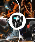 Automatic Welding Helmet With True Color Lens, Safety Cover, And Air Supply Respirator System for Pro Arc Welding in Use