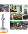 Heavy Duty Adjustable Machine Feet Levelers with quick thread for stability in various industrial applications.