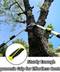 Beast Heavy Duty Tree Loppers With Extendable 21 To 26 Inch Handles pruning a tree branch against a blue sky.