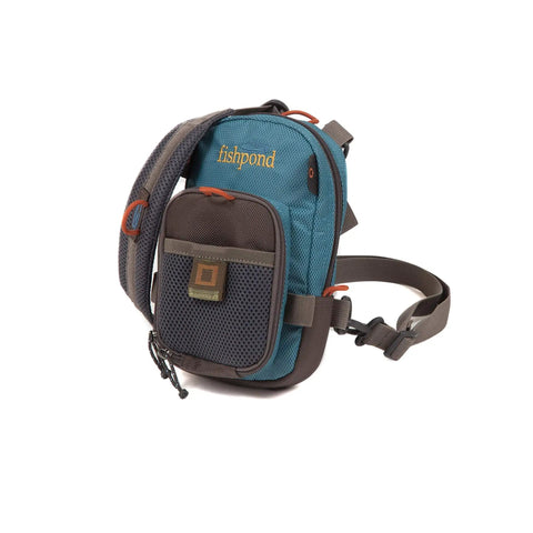 Vertical Fly Fishing Chest Pack With Zippered Main Compartment And Interior Pocket Low Profile Tidal Blue Accessory Loops And Belt Loop Attachment For Quick Hands Free Fly Box Storage On The Water