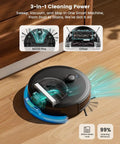 LiDAR Robot Vacuum And Mop With 450ml Dustbin Upgraded 190 Degree Obstacle Avoidance Customized Cleaning Multi Floor Mapping 150 Minutes Runtime Beast Mode Cleaning For Pet Hair And Carpets M330 Pro on wood floor