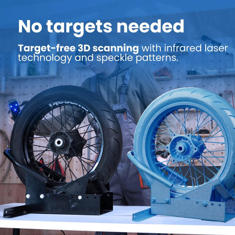 Handheld 3D Scanner With Blue Laser Infrared And VCSEL Structured Light For 0.04mm Accuracy And 70FPS Fast Scanning Made For Makers And Pros In 3D Printing Reverse Engineering Car Restoration Design And Education on bike wheels