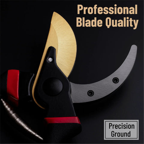 Close-up of 8 Inch Pruning Shears For Garden Use With Titanium Blade, showcasing precision sharp blades and ergonomic handles.