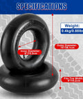 Heavy Duty 15x6.00-6 Inner Tubes With TR-13 Straight Valve Stem, Pair, showing size specifications and weight on graphic background